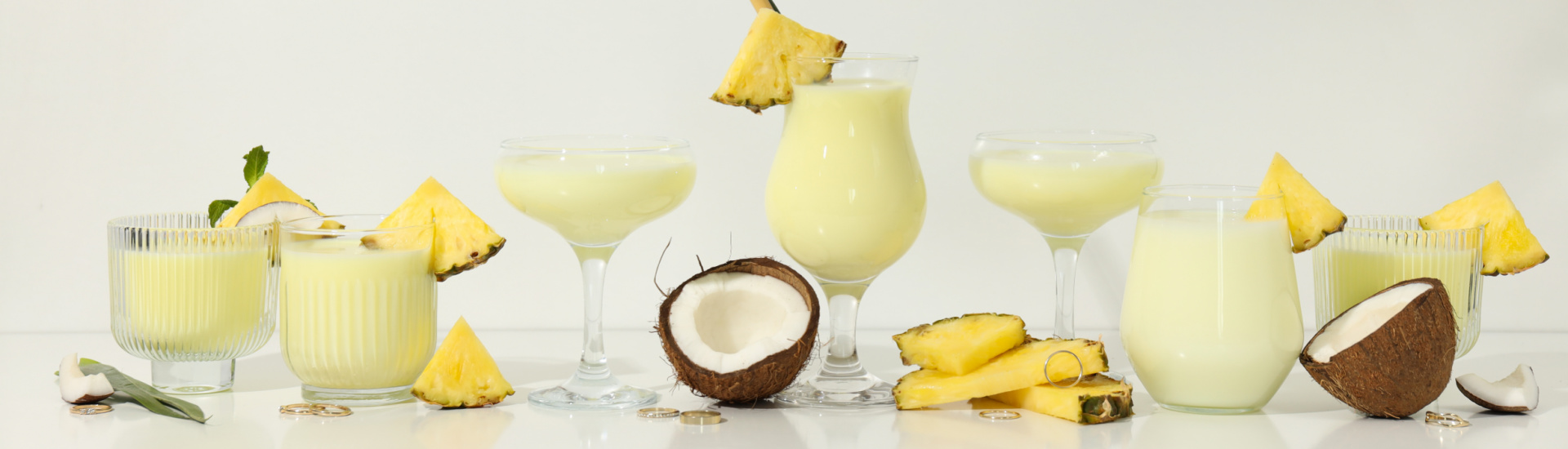 Fresh summer cocktail - Pina colada, fresh summer drink concept